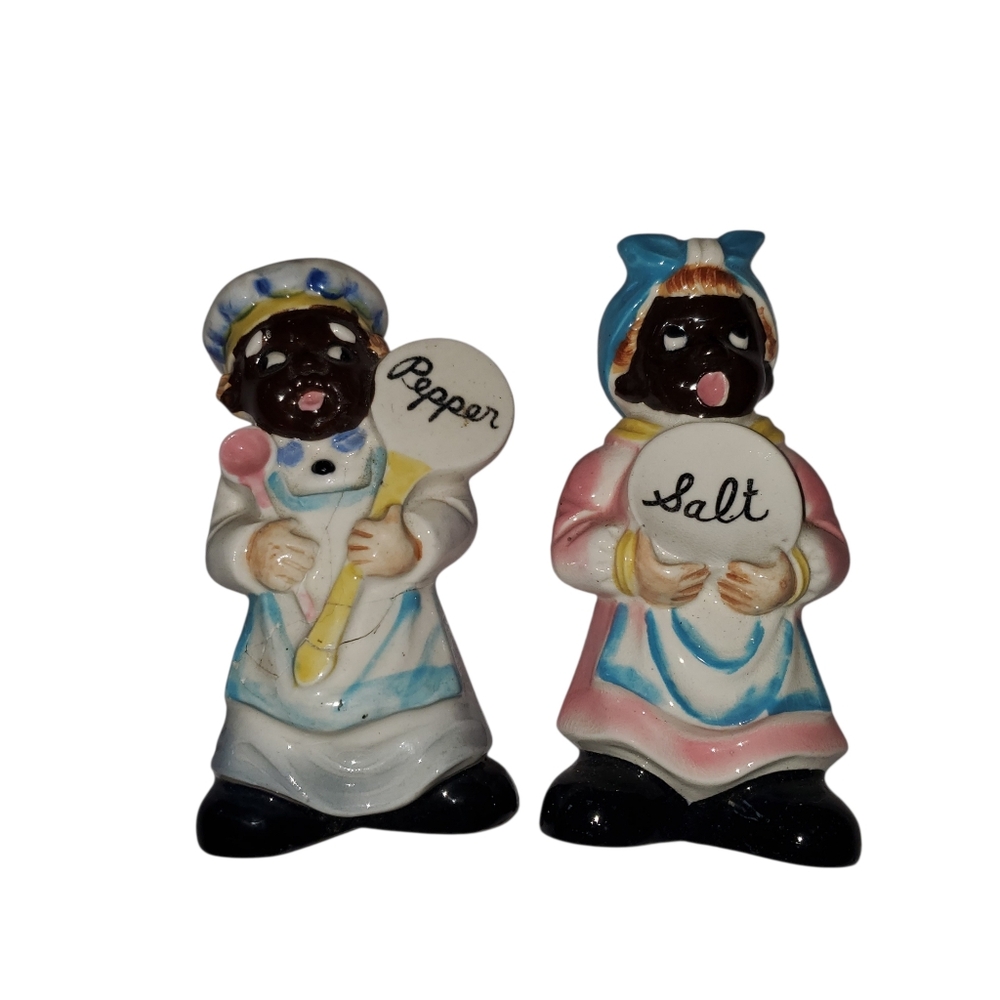 Rare Vintage Lefton Tall Chef Couple Salt And Pepper Shakers